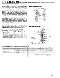 Datasheet HD74LS249 производства Hitachi